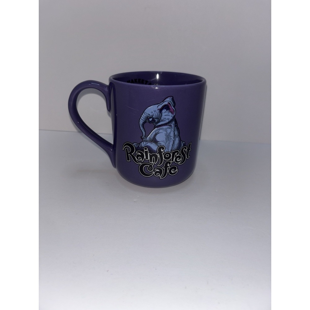 Rainforest Cafe Tuki Makeeta Elephant Vintage 2000 Large Coffee Mug Cup Purple